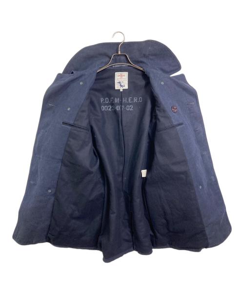 Der SAMMLER SOLO（ディアザムラーソロ）Der SAMMLER SOLO (ディアザムラーソロ) Pコート　アウター　リネンコート　日本製 ネイビー サイズ:46の古着・服飾アイテム