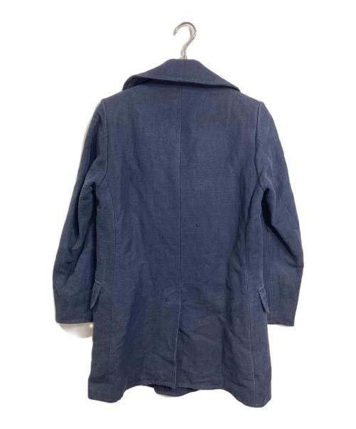 Der SAMMLER SOLO（ディアザムラーソロ）Der SAMMLER SOLO (ディアザムラーソロ) Pコート　アウター　リネンコート　日本製 ネイビー サイズ:46の古着・服飾アイテム