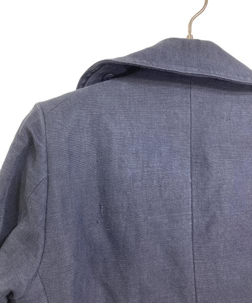 Der SAMMLER SOLO（ディアザムラーソロ）Der SAMMLER SOLO (ディアザムラーソロ) Pコート　アウター　リネンコート　日本製 ネイビー サイズ:46の古着・服飾アイテム