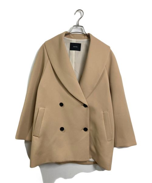 allureville（アルアバイル）allureville (アルアバイル) ポリエステルショールカラーミドルタケコート　アウター　ライトアウター　日本製 ベージュ サイズ:2の古着・服飾アイテム