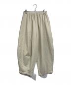 Curensologyカレンソロジー）の古着「ダブルクロスドロストパンツ　ゆったり」｜ベージュ