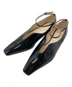 2.718ニーテンナナイチハチ）の古着「カーブラインフラットシューズ メリージェーン エナメル」｜ブラック