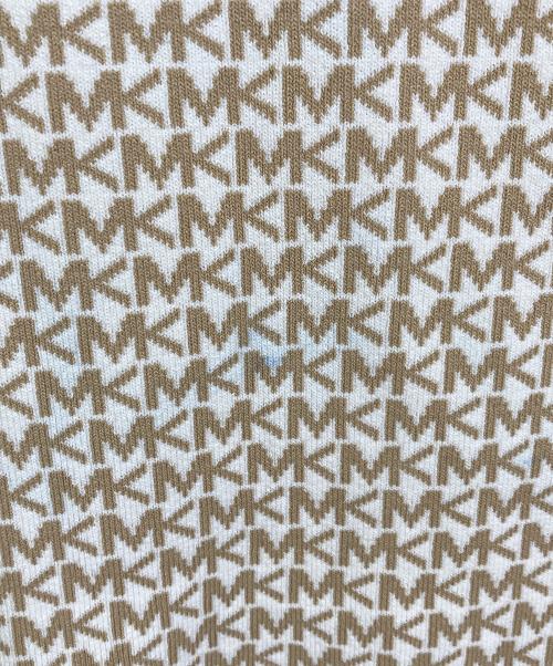 MICHAEL KORS（マイケル・コース）MICHAEL KORS (マイケル・コース) 半袖ニットワンピース　総柄 アイボリー×ベージュ サイズ:Mの古着・服飾アイテム