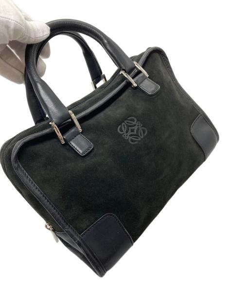 LOEWE（ロエベ）LOEWE (ロエベ) スエードハンドバッグ　アマソナ ブラック サイズ:実寸参照の古着・服飾アイテム