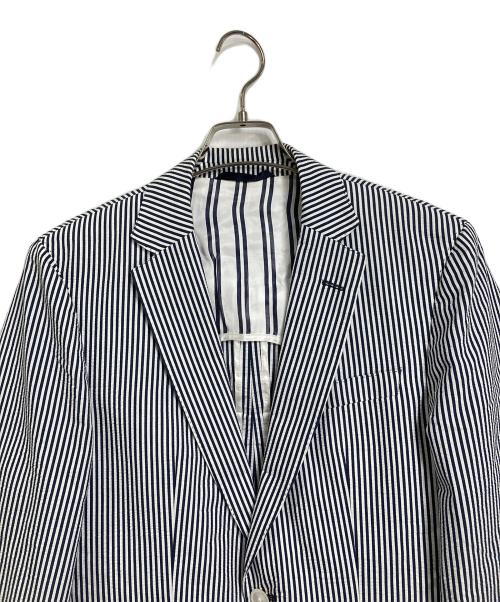 HUGO BOSS（ヒューゴ ボス）HUGO BOSS (ヒューゴ ボス) テーラードジャケット ホワイト×ネイビー サイズ:46の古着・服飾アイテム
