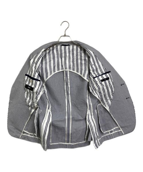 HUGO BOSS（ヒューゴ ボス）HUGO BOSS (ヒューゴ ボス) テーラードジャケット ホワイト×ネイビー サイズ:46の古着・服飾アイテム