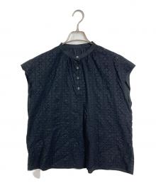 MACKINTOSH PHILOSOPHY（マッキントッシュ フィロソフィー）の古着「カットワークレースブラウス　ノースリーブブラウス」｜ブラック