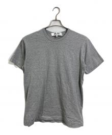 PLAY COMME des GARCONS（プレイコムデギャルソン）の古着「PLAY BACK EMBLEM T-SHIRT プレバックエブイムＴシャツ　半袖カットソー　Tシャツ　Tee 日本製」｜グレー