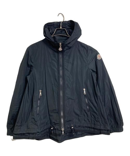 MONCLER（モンクレール）MONCLER (モンクレール) ROMBOU ロンボウ ワッペンロゴ フーデッド ジップアップ　アウター　ライトアウター ブラック サイズ:1の古着・服飾アイテム