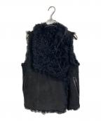 yves salomonイヴサロモン）の古着「ムートンベスト　ラムレザー」｜ブラック