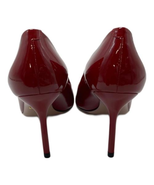 GUCCI（グッチ）GUCCI (グッチ) リボンパンプス　ピンヒール　スティレットヒール　イタリア製 レッド サイズ:36.5の古着・服飾アイテム