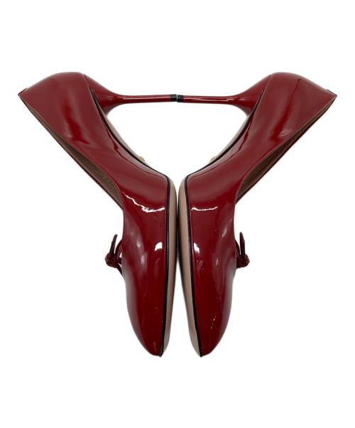 GUCCI（グッチ）GUCCI (グッチ) リボンパンプス　ピンヒール　スティレットヒール　イタリア製 レッド サイズ:36.5の古着・服飾アイテム