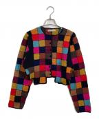 tsumori chisatoツモリチサト）の古着「クロシェニットカーディガン　パッチワークカーディガン　イッセイミヤケ」｜マルチカラー