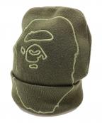 A BATHING APEア ベイシング エイプ）の古着「ニット帽　ニットキャップ　ビーニー　帽子　NIGO期 初期　日本製」｜グリーン