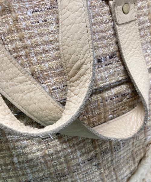 JUNYA WATANABE COMME des GARCONS（(ジュンヤワタナベ コムデギャルソン）JUNYA WATANABE COMME des GARCONS ((ジュンヤワタナベ コムデギャルソン) ツイードトートバッグ　トートバッグ ハンドバッグ　ドメスティック モード カバン 鞄 日本製 アイボリー サイズ:実寸参照の古着・服飾アイテム