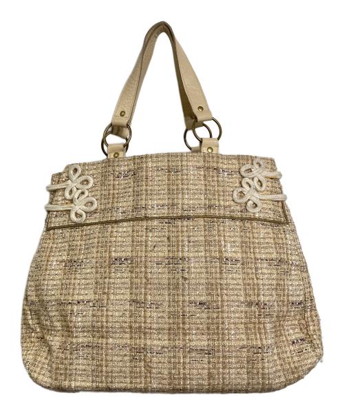 JUNYA WATANABE COMME des GARCONS（(ジュンヤワタナベ コムデギャルソン）JUNYA WATANABE COMME des GARCONS ((ジュンヤワタナベ コムデギャルソン) ツイードトートバッグ　トートバッグ ハンドバッグ　ドメスティック モード カバン 鞄 日本製 アイボリー サイズ:実寸参照の古着・服飾アイテム