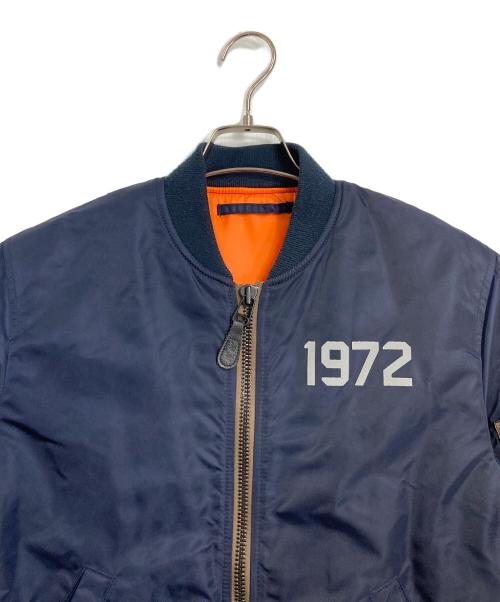 HOUSTON（ヒューストン）HOUSTON (ヒューストン) フライト ジャケット ミリタリー ロゴ リフレクター リフレクト REFLECT ネイビー サイズ:Mの古着・服飾アイテム