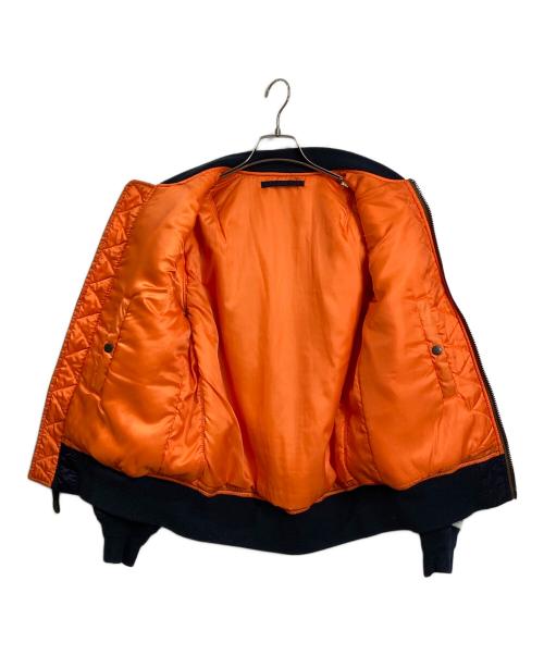 HOUSTON（ヒューストン）HOUSTON (ヒューストン) フライト ジャケット ミリタリー ロゴ リフレクター リフレクト REFLECT ネイビー サイズ:Mの古着・服飾アイテム