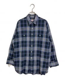 Spick and Span（スピック＆スパン）の古着「コットンボイルチェックシャツ　シースルーチェックシャツ」｜ネイビー