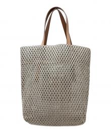 MARY AL TERNA（メアリオルターナ）の古着「メッシュトートバッグ　編み上げバッグ」｜アイボリー