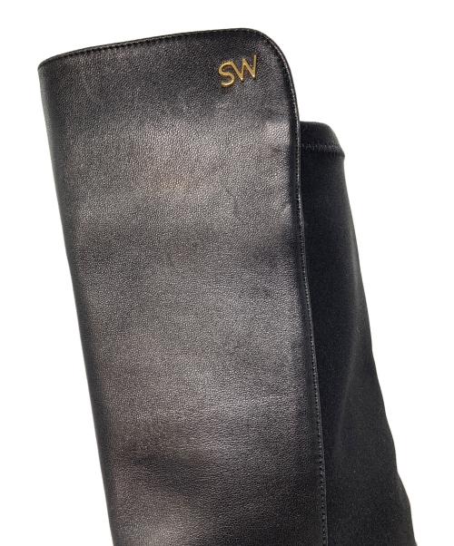 STUART WEITZMAN（スチュアートワイツマン）STUART WEITZMAN (スチュアートワイツマン) ロングブーツ　ローヒール ブラック サイズ:36の古着・服飾アイテム