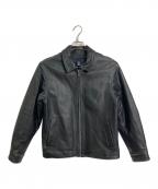 LAND'S ENDランズエンド）の古着「【古着】ラムレザージャケット　アウター　羊革　」｜ブラック