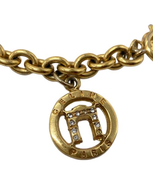 CELINE（セリーヌ）CELINE (セリーヌ) エッフェル塔 凱旋門 モチーフブレスレット ゴールド サイズ:実寸参照の古着・服飾アイテム