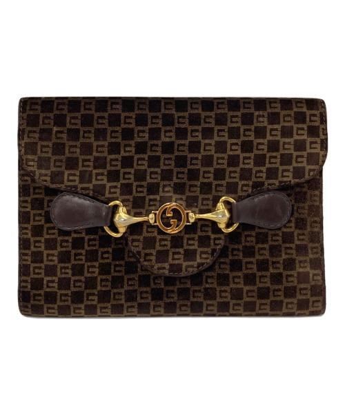 GUCCI（グッチ）GUCCI (グッチ) ホースビットＧＧ総柄財布　カードケース　ウォレット　OLD GUCCI ブラウン サイズ:実寸参照の古着・服飾アイテム