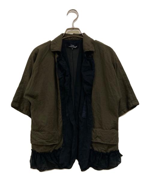 tricot COMME des GARCONS（トリココムデギャルソン）tricot COMME des GARCONS (トリココムデギャルソン) フリルデザインジャケット オリーブ サイズ:Ｍの古着・服飾アイテム