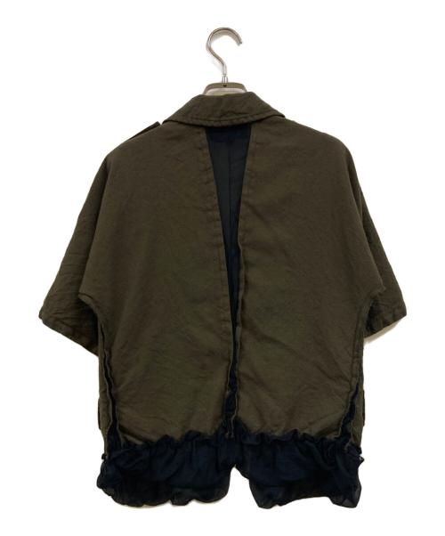 tricot COMME des GARCONS（トリココムデギャルソン）tricot COMME des GARCONS (トリココムデギャルソン) フリルデザインジャケット オリーブ サイズ:Ｍの古着・服飾アイテム