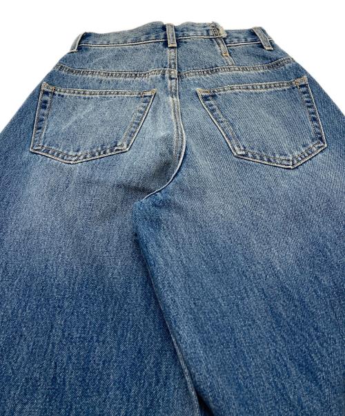 moussy（マウジー）moussy (マウジー) CROSS WAIST WIDE STRAIGHT  クロスウエストワイドストレート デニムパンツ ブルーの古着・服飾アイテム