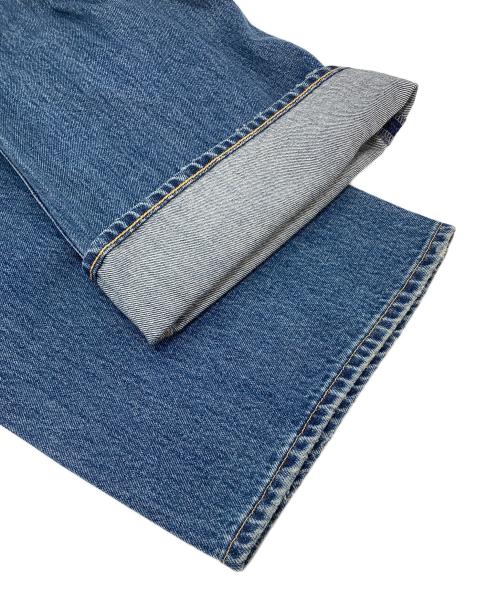 moussy（マウジー）moussy (マウジー) CROSS WAIST WIDE STRAIGHT  クロスウエストワイドストレート デニムパンツ ブルーの古着・服飾アイテム