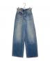 moussy（マウジー）の古着「CROSS WAIST WIDE STRAIGHT  クロスウエストワイドストレート デニムパンツ」｜ブルー