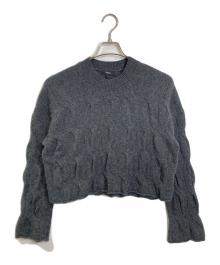 theory（セオリー）の古着「CROP PO CABLE ケーブルカシミヤニット　長袖ニット　デザインニット」｜グレー