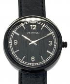 VEJRHOJヴェアホイ）の古着「NORDIC | night クリスタルガラス　本革レザー　3ATM」｜ブラック