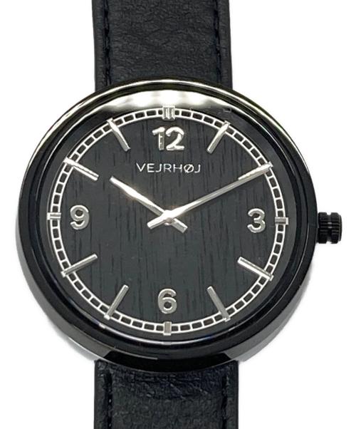 VEJRHOJ（ヴェアホイ）VEJRHOJ (ヴェアホイ) NORDIC | night クリスタルガラス　本革レザー　3ATM ブラック サイズ:実寸参照の古着・服飾アイテム
