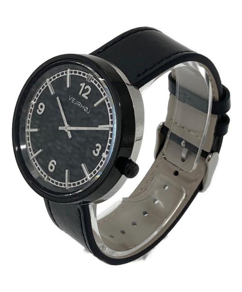 VEJRHOJ（ヴェアホイ）VEJRHOJ (ヴェアホイ) NORDIC | night クリスタルガラス　本革レザー　3ATM ブラック サイズ:実寸参照の古着・服飾アイテム