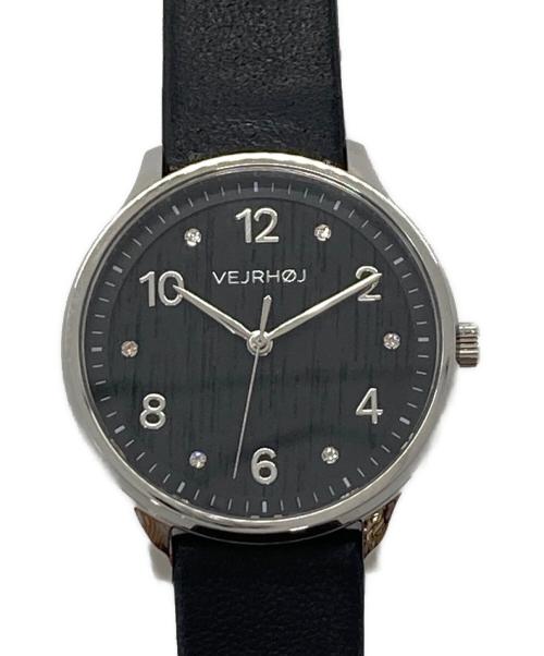 VEJRHOJ（ヴェアホイ）VEJRHOJ (ヴェアホイ) 腕時計　アナログ時計　5ATM　天然クルミ材文字盤　本革レザー ブラック サイズ:実寸参照の古着・服飾アイテム
