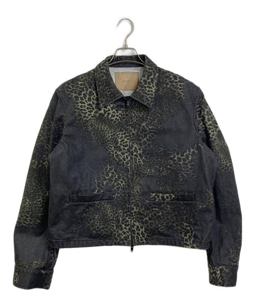 TAAKK（ターク）TAAKK (ターク) MIX TURE DENIM ZIP BLOUSON   レオパード　ジップブルゾン  25AW キメラ ブラック×グリーン サイズ:3の古着・服飾アイテム