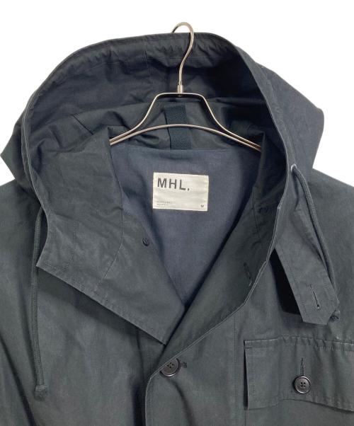 MHL（エムエイチエル）MHL (エムエイチエル) フーデッドコート　ロングコート　アウター　ライトアウター ブラック サイズ:Mの古着・服飾アイテム