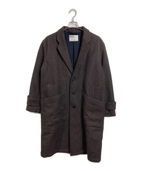 MHL（エムエイチエル）MHL (エムエイチエル) メルトンウールチェスターコート　ロングコート ブラウン サイズ:Mの古着・服飾アイテム