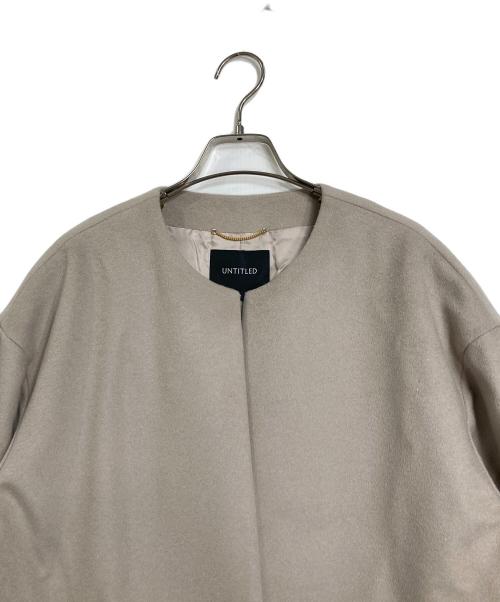 UNTITLED（アンタイトル）UNTITLED (アンタイトル) カシミヤ混ノーカラーコート　25年　日本製 ベージュ サイズ:42 未使用品の古着・服飾アイテム