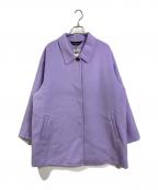 INDIVIインディヴィ）の古着「ステンカラーリバーコート　ウールコート　ロングコート」｜パープル