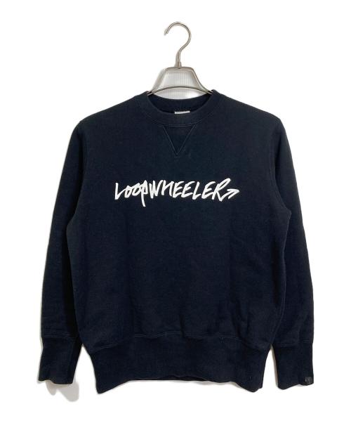 LOOPWHEELER（ループウィラー）LOOPWHEELER (ループウィラー) mogno6 (モグノシックス) ロゴスウェット　パイル　日本製 ブラック サイズ:Sの古着・服飾アイテム
