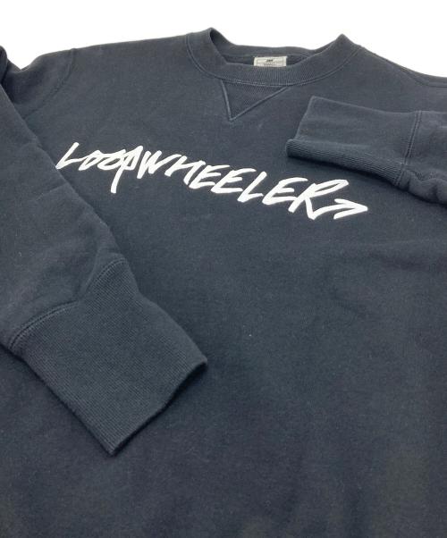 LOOPWHEELER（ループウィラー）LOOPWHEELER (ループウィラー) mogno6 (モグノシックス) ロゴスウェット　パイル　日本製 ブラック サイズ:Sの古着・服飾アイテム