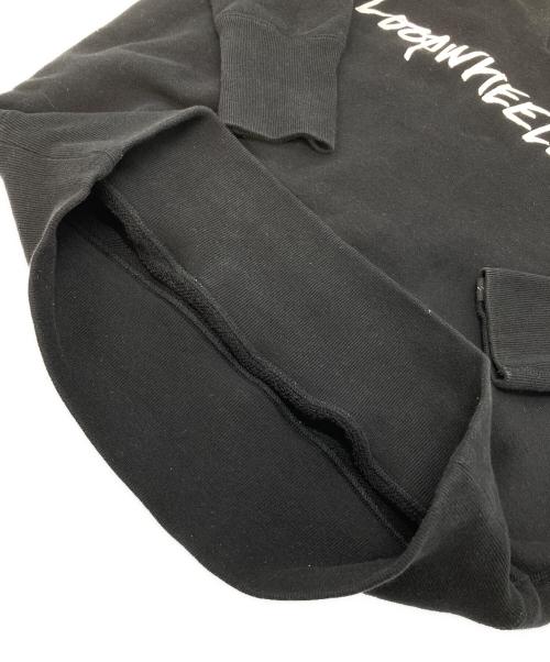 LOOPWHEELER（ループウィラー）LOOPWHEELER (ループウィラー) mogno6 (モグノシックス) ロゴスウェット　パイル　日本製 ブラック サイズ:Sの古着・服飾アイテム