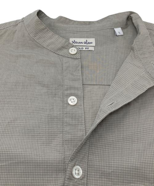 STEVEN ALAN（スティーブンアラン）STEVEN ALAN (スティーブンアラン) BUTTER-G BOX BAND COLLAR SHIRT-BOLD/シャツ　ノーカラーシャツ　コットンシャツ　日本製 ベージュ サイズ:Lの古着・服飾アイテム