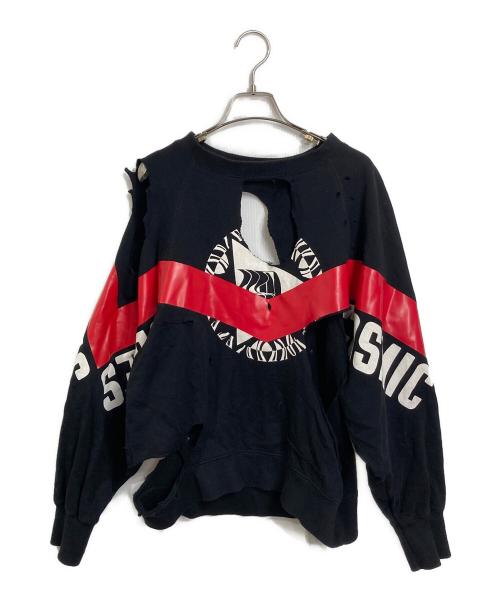 DIESEL（ディーゼル）DIESEL (ディーゼル) F-TANUI SWEAT-SHIRT/クラッシュスウェット ブラック サイズ:XSの古着・服飾アイテム