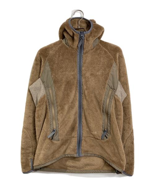 and wander（アンドワンダー）and wander (アンドワンダー) 19AW  high loft fleece hoodie フリースジャケット　アウター　ライトアウター　スポーツ　アウトドア　日本製 ベージュ サイズ:4の古着・服飾アイテム