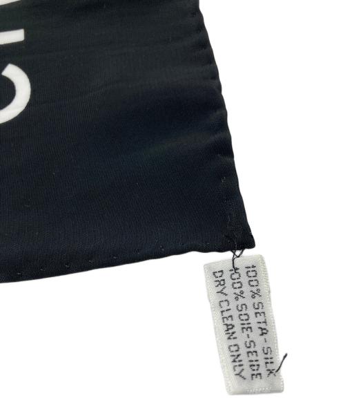 CHANEL（シャネル）CHANEL (シャネル) 大判スカーフ ココマーク ジュエリー柄　シルクスカーフ ブラック サイズ:実寸参照の古着・服飾アイテム